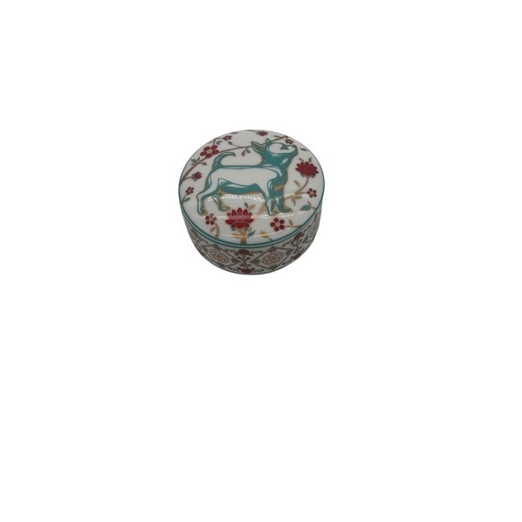Tiffany & Co. Other - Tiffany & Co. Trinket‎ Box Dog Zodiac Round Porcelain Floral Design Decor